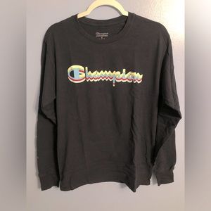 Champion Navy Blue Long Sleeve Crewneck T-shirt Size Medium